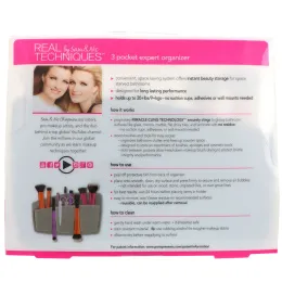 Real Techniques, Органайзер с 3 отделениями, серый, 1 штука