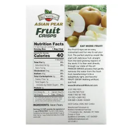 Brothers-All-Natural, Fruit Crisps, азиатская груша, 12 пакетиков на одну порцию, 10 г (0,35 унции)