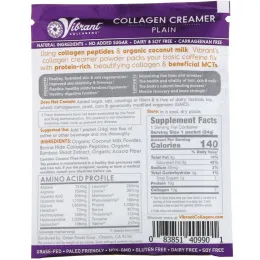 Green Foods Corporation, Vibrant Collagens, коллагеновые сливки с кокосовым молоком, без добавок, 24 г