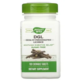Nature's Way, DGL, 3:1 глицирризинат солодки, 100 жевательных таблеток