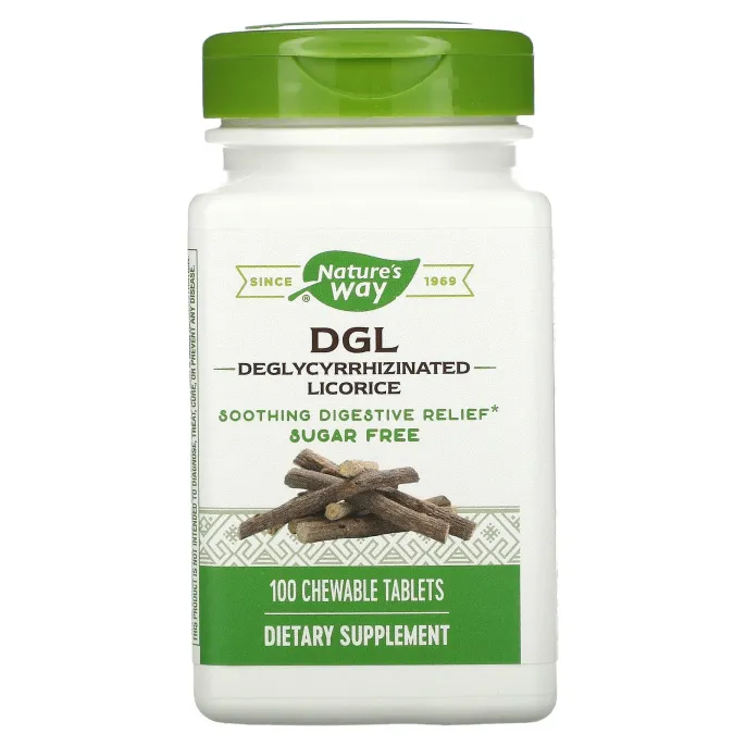 Nature's Way, DGL, 3:1 глицирризинат солодки, 100 жевательных таблеток