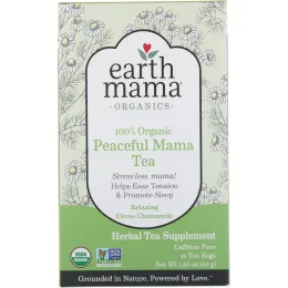 Earth Mama, Organics, 100% Organic Peaceful Mama Tea, Relaxing Citrus Chamomile, 16 Tea Bags, 1.23 oz (35 g)