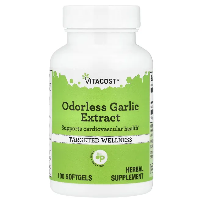 Vitacost, экстракт чеснока без запаха, 100 капсул (5 мг в капсуле)