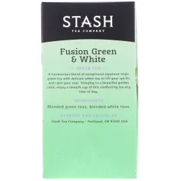 Stash Tea, Green Tea, Fusion Green & White, 18 Tea Bags, 1.0 oz (29 g)