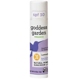 Goddess Garden, Organics, Natural Mineral Sunscreen Lip Balm, SPF 30, Lavender Mint, 0.15 oz (4 g)