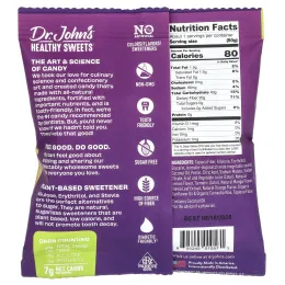 Dr. John's Healthy Sweets, Жевательные квадратики, без сахара, лимон, манго и апельсин, 50 г (1,8 унции)