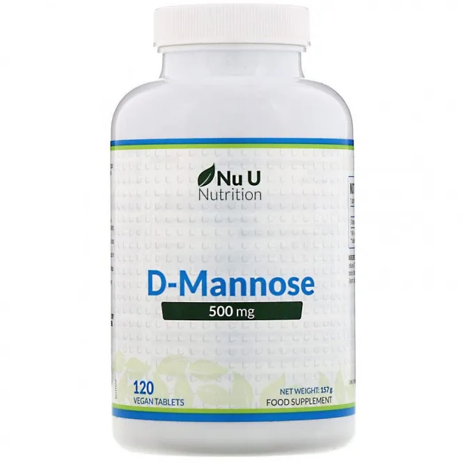 Nu U Nutrition, D-манноза, 500 мг, 120 растительных таблеток