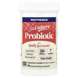 Enzymedica, Sub Culture™, пробиотик для ежедневного здоровья кишечника, 30 млрд, 30 капсул с отсроченным высвобождением