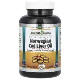 Amazing Nutrition, Жир печени норвежской трески, свежий апельсин, 1250 мг, 120 мягких таблеток