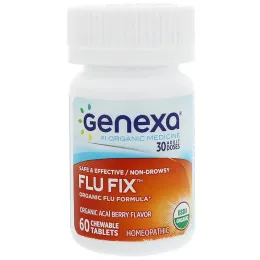 Genexa, Лечение гриппа, органическая формула со вкусом ягод асаи, 60 жевательных конфет