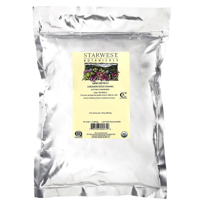 Starwest Botanicals, Натуральный цельный кардамон без шелухи, 1 фунт
