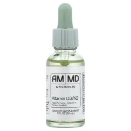 Amy Myers MD, витамины D3 и K2, 30 мл (1 жидк. унция)