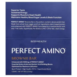 BodyHealth, Perfect Amino®, батончик, брауни, 12 батончиков по 44 г (1,55 унции)