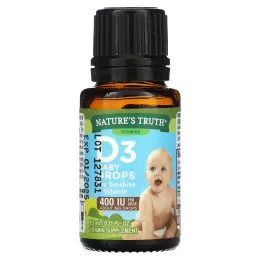 Nature's Truth, Vitamins, капли для детей D3, для новорожденных, 400 МЕ, 9,2 мл (0,31 жидк. унц.)