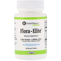 InterPlexus Inc., Flora-Elite, 2 billion CFU's, 60 Round Tablets