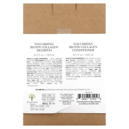 Tree To Tub, набор, шампунь и кондиционер, для объема, биотин и коллаген, сицилийский лимон и чайное дерево, набор из 2 предметов, по 250 мл (8,5 жидк. унции)