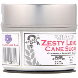 Gustus Vitae, Тростниковый сахар, Пикантный лимон, 2 унц. (56 г)