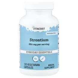 Vitacost, стронций, 120 вегетарианских капсул (340 мг в 1 капсуле)
