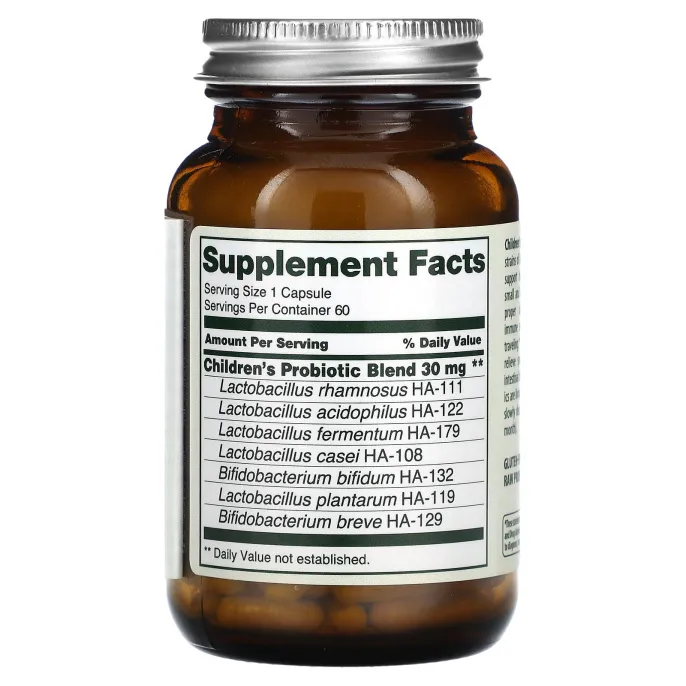 Flora, Пробиотики для детей, 60 капсул