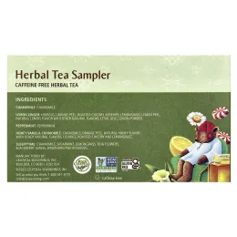 Celestial Seasonings, Пробник травяного чая, 5 вкусов, без кофеина, 18 чайных пакетиков, 31 г (1,1 унции)