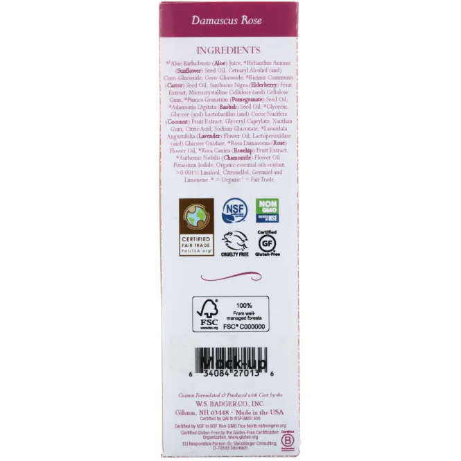 Badger Company, Дамасская роза, очищающее молочко, 4 жидких унции (118 мл)