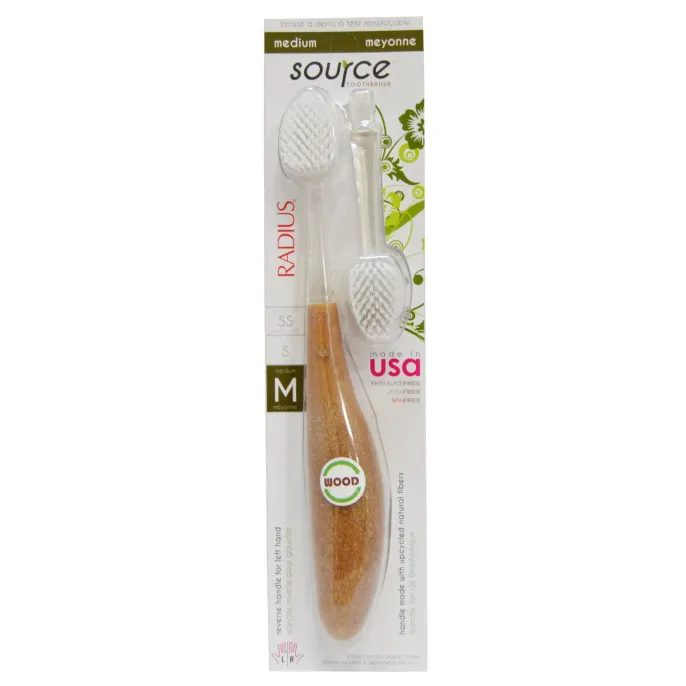 RADIUS, Source Toothbrush, средняя жесткость, 1 сменная насадка, 1 зубная щетка