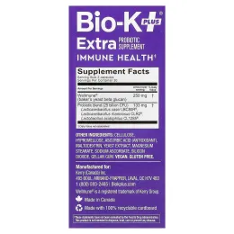 Bio-K+, дополнительная добавка с пробиотиком, для поддержки иммунитета с Wellmune®, 60 капсул