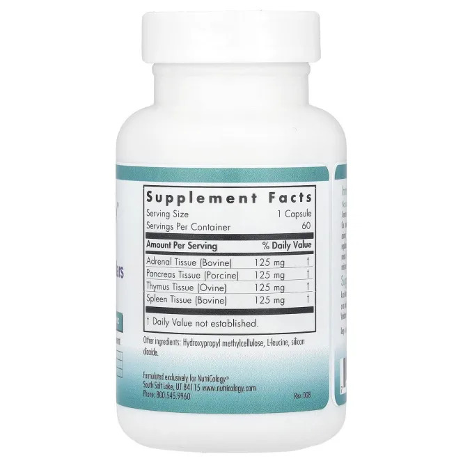 Nutricology, ImmoPlex  Glandular , 60 растительных капсул