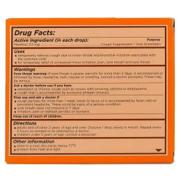 Herbion, Леденцы от кашля, без сахара, с апельсиновым вкусом, 18 леденцов