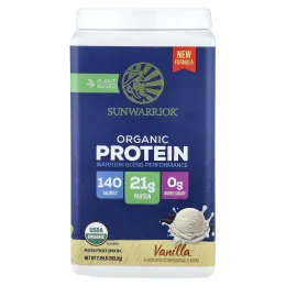 Sunwarrior, органический растительный протеин, со вкусом ванили, 993,8 г (2,19 фунта)