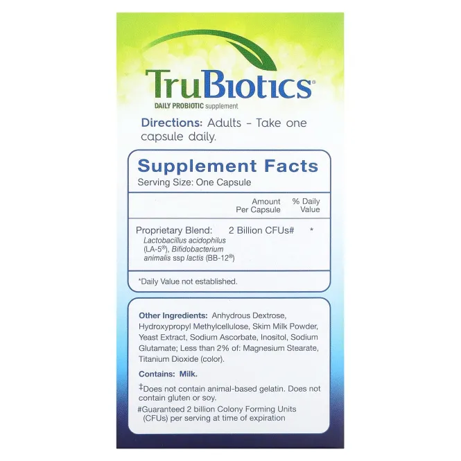 TruBiotics, Здоровье пищеварительной системы и иммунитета, 30 вегетарианских капсул