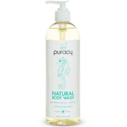 Puracy, Натуральный гель для душа, цитронелла и морская соль, 16 жидких унций (473 мл)