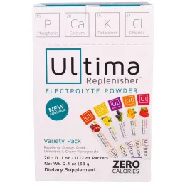 Ultima Replenisher, сбалансированный электролитный порошок, разный ассортимент в упаковке, 20 пакетов, 2,4 унции (68 г)