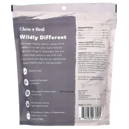 Chew + Heal, Мягкое вяленое лакомство для пожилых людей, для собак, с лососем, 340 г (12 унций)