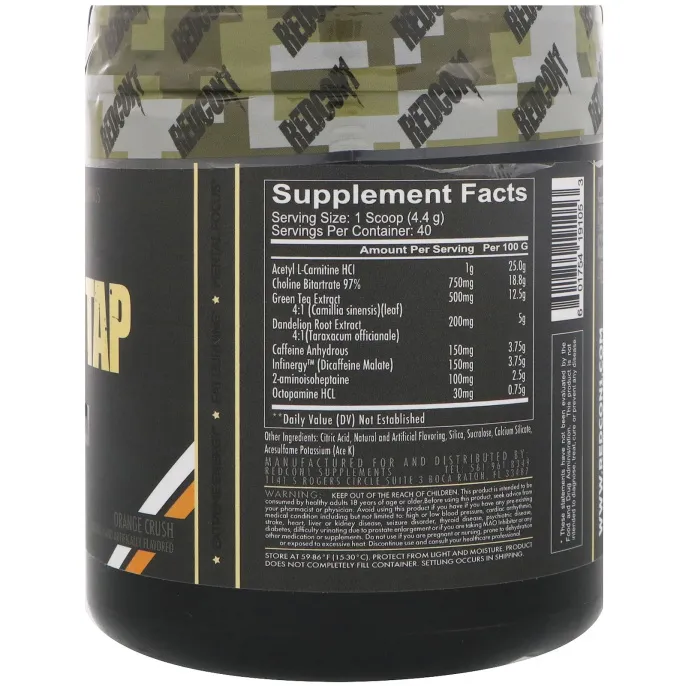 Redcon1, Double Tap, сжигатель жира, апельсиновая крошка, 6,23 унц. (176,68 г)