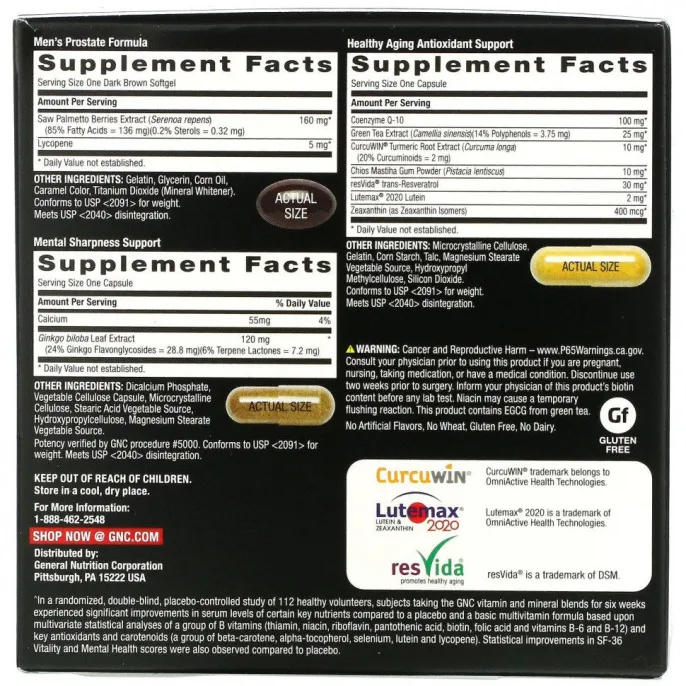 GNC Mega Men, 50 Plus, Multivitamin, 30 Packs