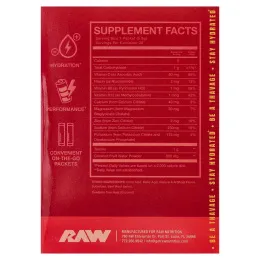 Raw Nutrition, Bum, увлажнение, электролитная формула, фруктовый пунш, 20 пакетиков по 5,8 г (0,2 унции)