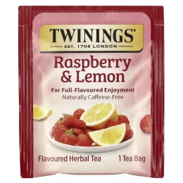 Twinings, Травяной чай, малина и лимон, без кофеина, 20 чайных пакетиков, 50 г (1,76 унции)