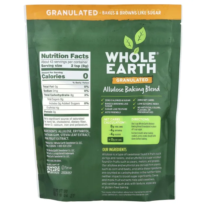 Whole Earth, Смесь для выпечки аллулозы, гранулированная, 340 г (12 унций)