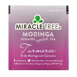 Miracle Tree, Moringa Organic Superfood Tea, Turmeric, Caffeine Free, 25 Tea Bags, 1.32 oz (37.5 g)