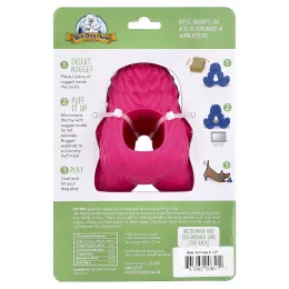 Yeti Dog Chew, Puff & Play, дозатор лакомств, жевательные таблетки для собак, йети, розовый, 4 жевательных конфеты, 1 дозатор