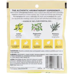 Aura Cacia, Ароматерапевтическое минеральное средство для ванны, бодрящий лимон, 2,5 унции (70,9 г)