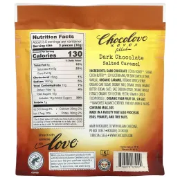 Chocolove, С начинкой, темный шоколад, соленая карамель, 55% какао, 100 г (3,5 унции)