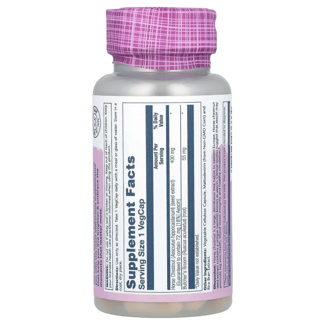 Solaray, Vital Extracts, конский каштан, 400 мг, 60 растительных капсул