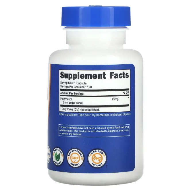 Nutricost, поликозанол, 25 мг, 120 капсул