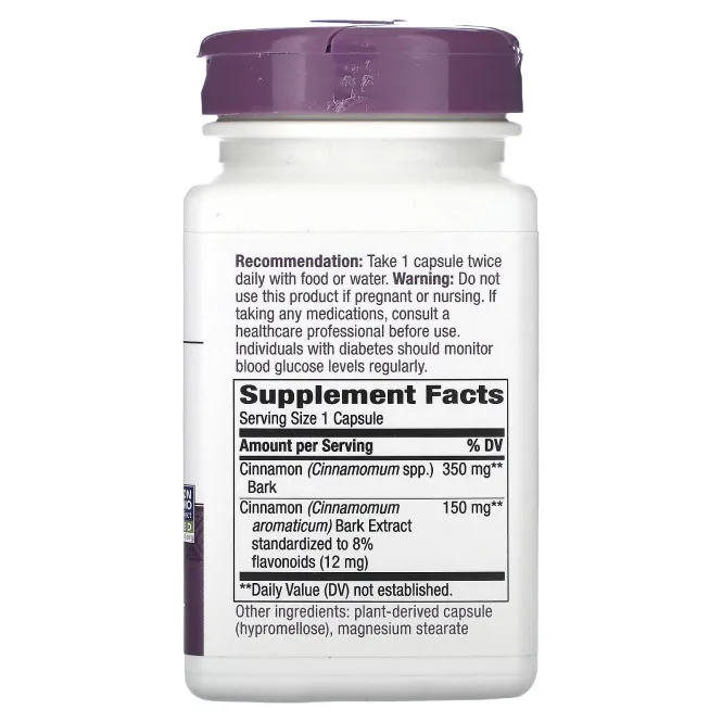 Nature's Way, Стандартизированный экстракт корицы 120 вег капсул