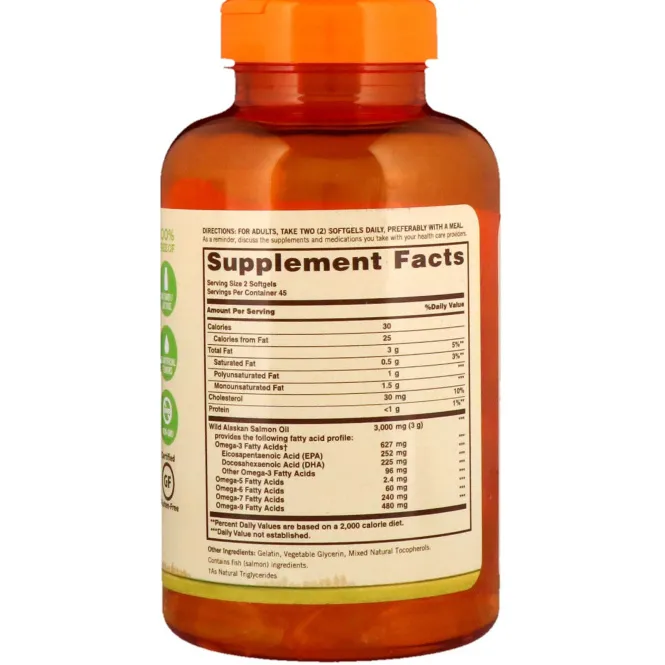 Sundown Naturals, Полная Омега, 1400 мг, 90 мягких желатиновых капсул