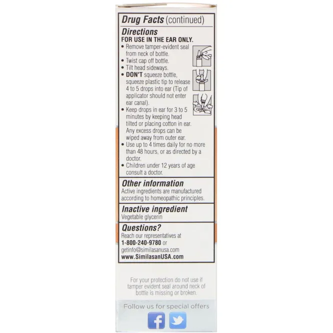 Similasan, Earache Relief, Ушные капли, 0.33 fl oz (10 ml)