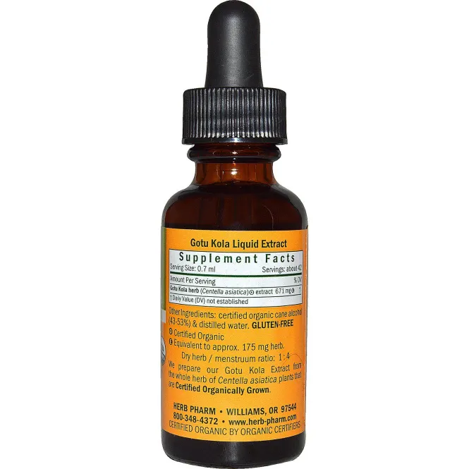 Herb Pharm, Цельная трава готу кола, 1 жидкая унция (30 мл)