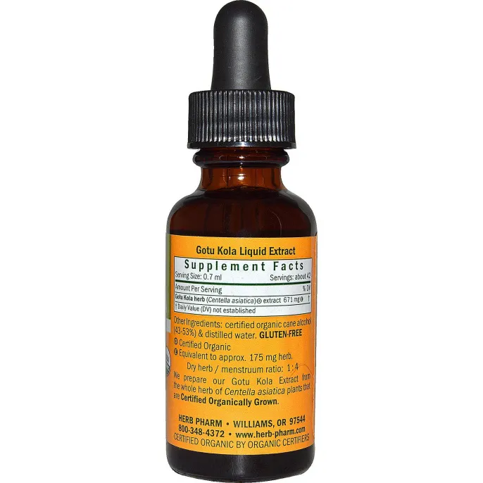 Herb Pharm, Цельная трава готу кола, 1 жидкая унция (30 мл)